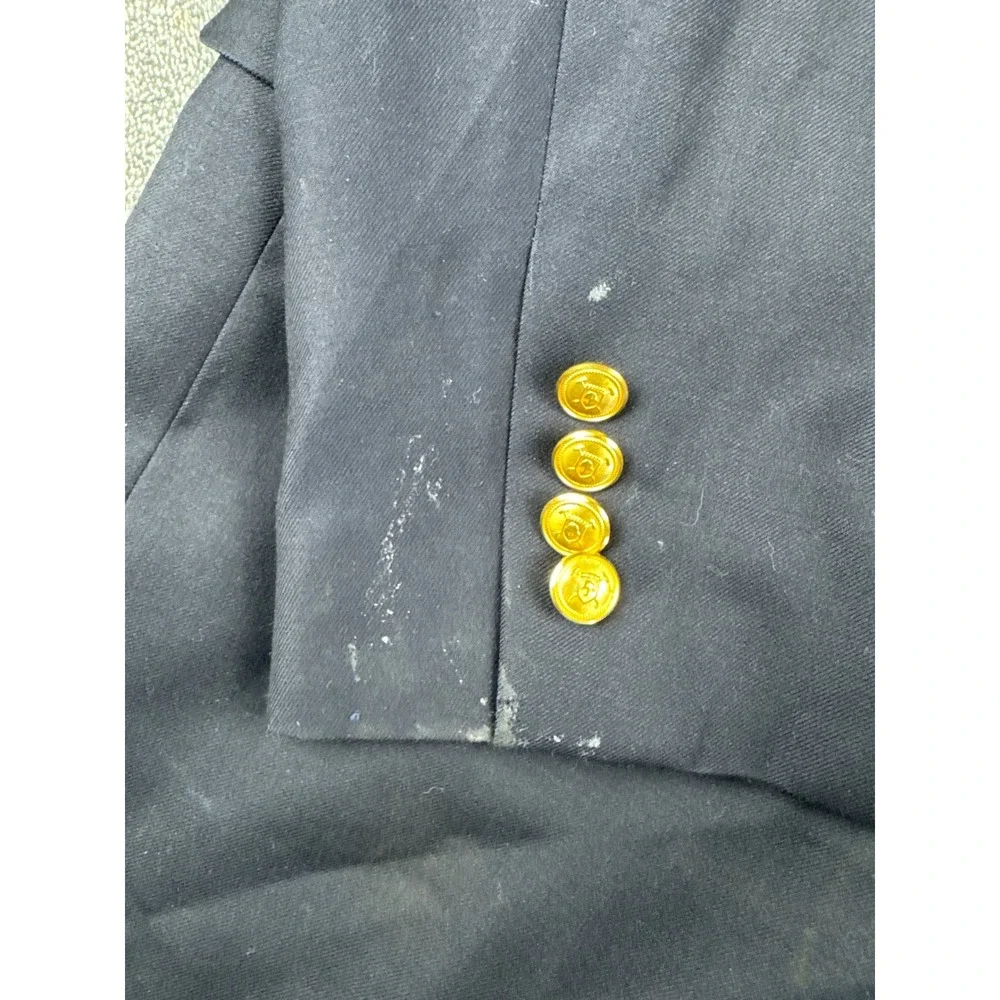 Lauren Ralph Lauren Men Navy Blue Blazer Gold Crest Buttons Sport Suit‎ Jacket